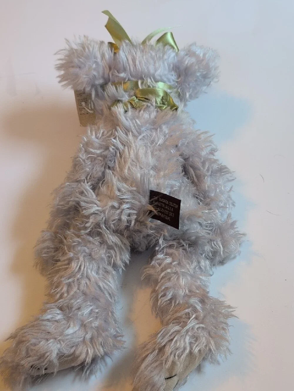 Grey Floral Ribbon Bear Jasmine By Bearington Bear